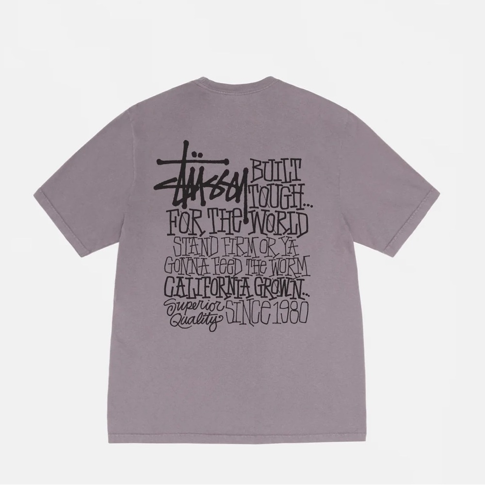 Authentic STUSSY CALIFORNIA GROWN TEE PIGMENT DYED